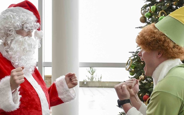 Santa and Buddy the Elf Spread and Share Holiday Cheer at Naval Hospital Bremerton