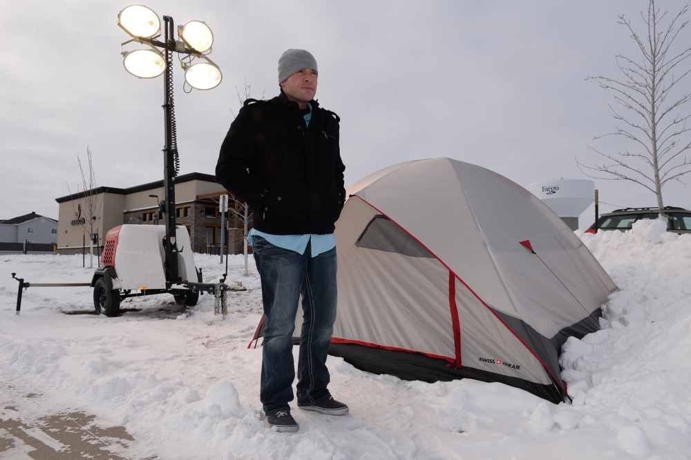 North Dakota Guardsman sleeps in freezing temperatures to draw attention to homeless veterans