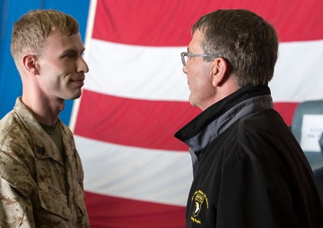 Secretary of defense visits USS Kearsarge
