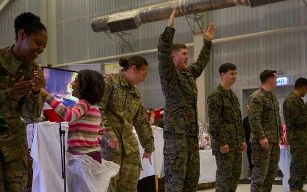 U.S. military members celebrate Christmas early with Romanian children