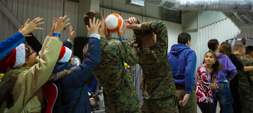 U.S. military members celebrate Christmas early with Romanian children