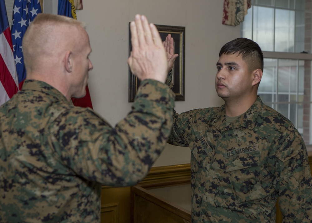 Sgt Diego Zarate Reenlistment Ceremony