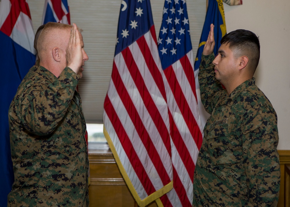 Sgt Diego Zarate Reenlistment Ceremony