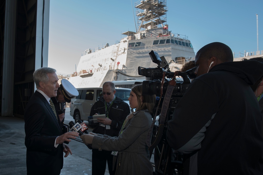 USS Omaha christening ceremony