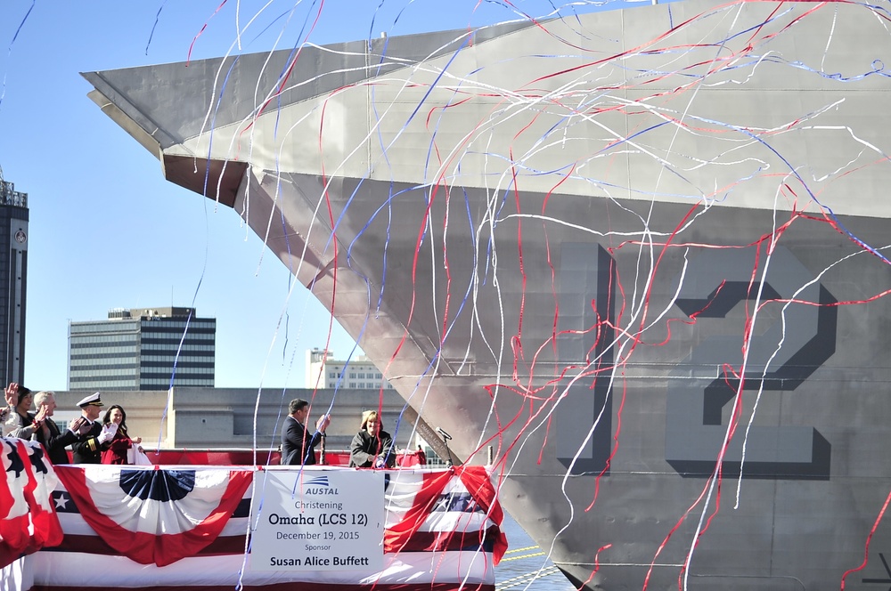 Christening ceremony of Omaha (LCS 12)