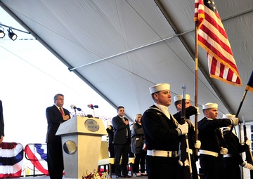 USS Omaha christening ceremony