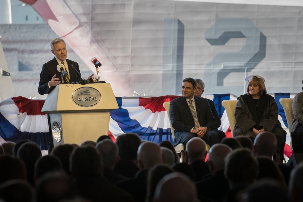 USS Omaha christening ceremony