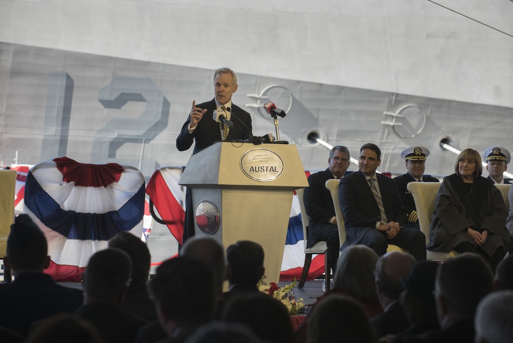 USS Omaha christening ceremony