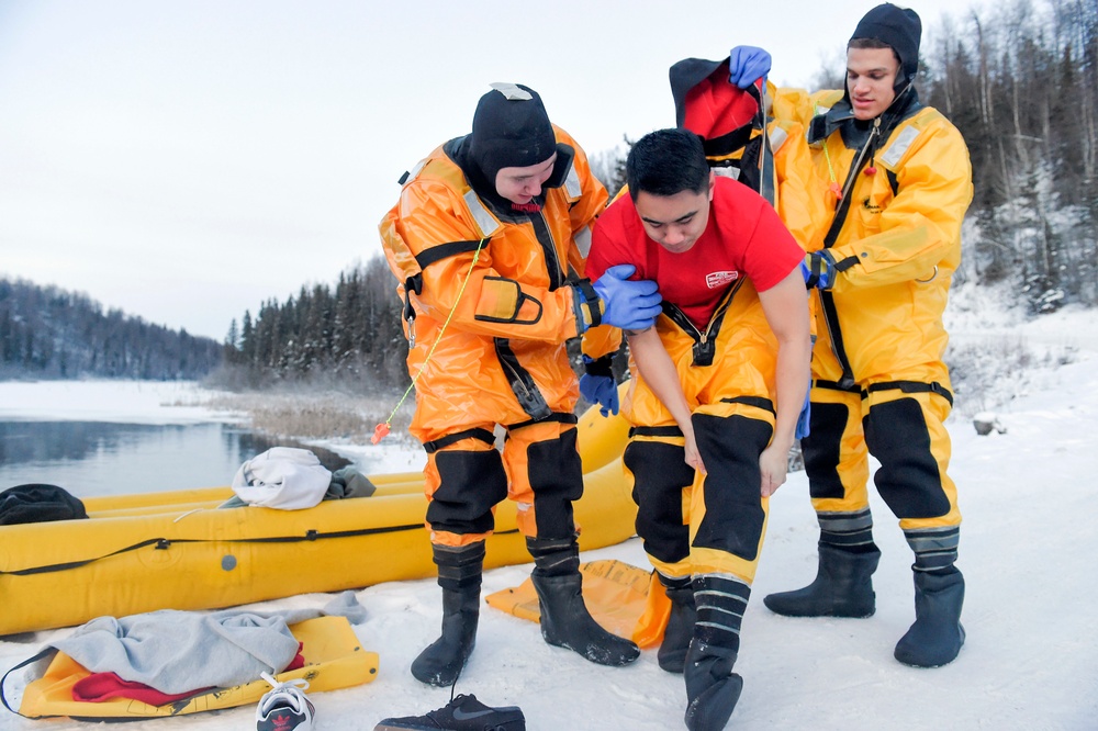 JBER Fire Department conducts cold water and ice-rescue training