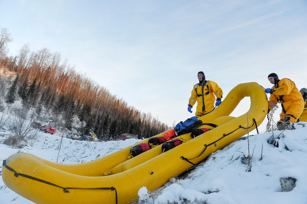 JBER Fire Department conducts cold water and ice-rescue training