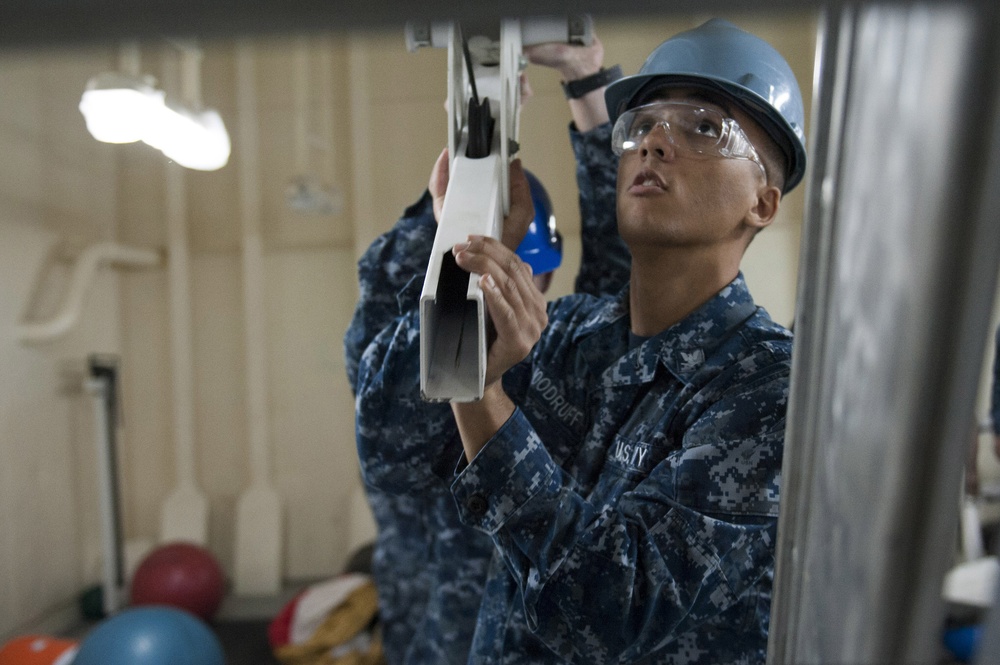 USS America sailors participate in working party