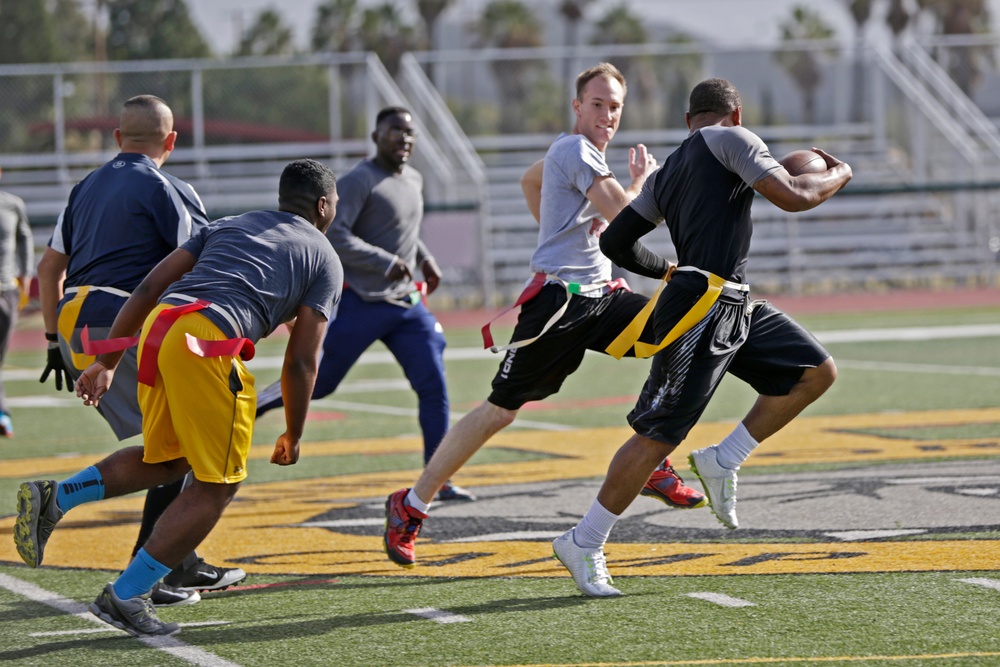 Camp Pendleton Marines play tag football