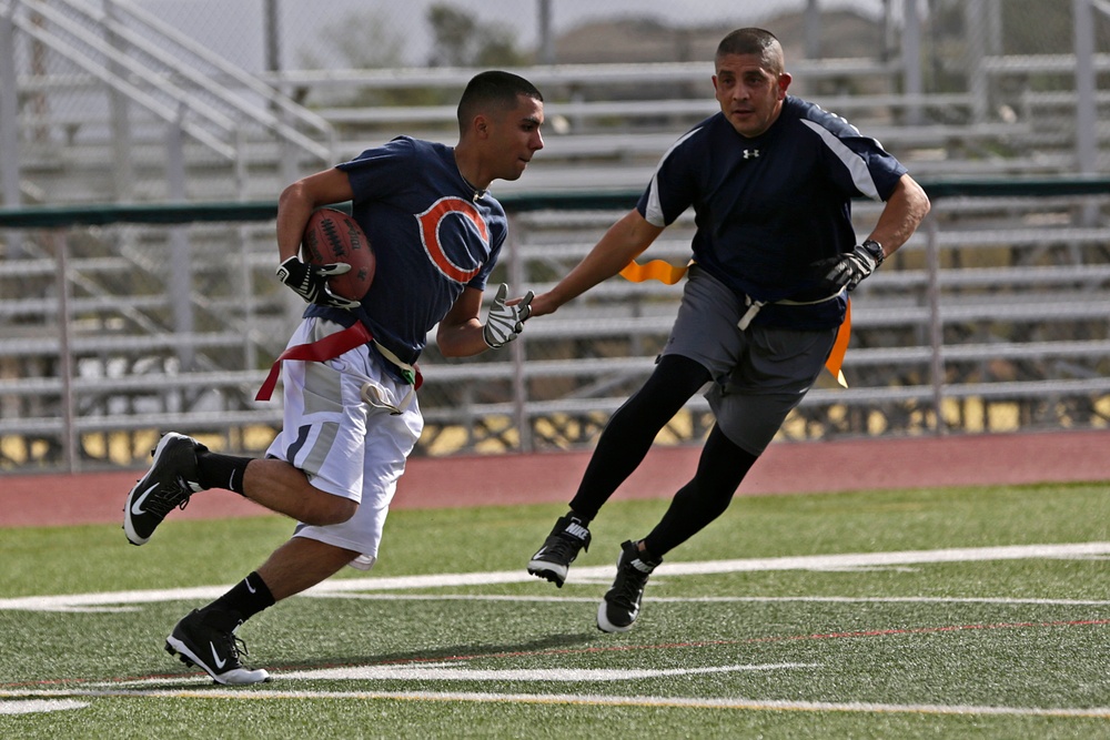 Camp Pendleton Marines play tag football