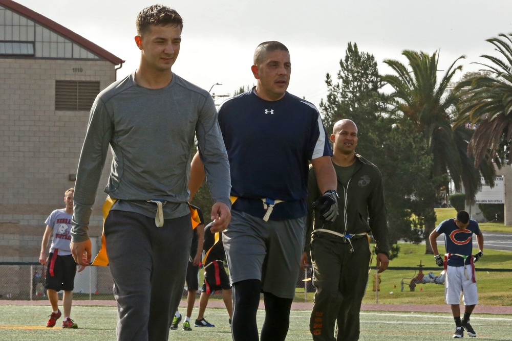 Camp Pendleton Marines play tag football