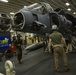 26th MEU Marines conduct maintenance on an AV-8B Harrier
