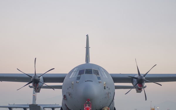 Sun sets on Bagram's flightline