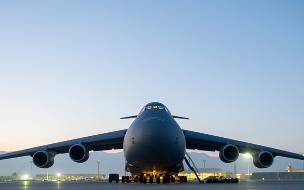 Sun sets on Bagram's flightline