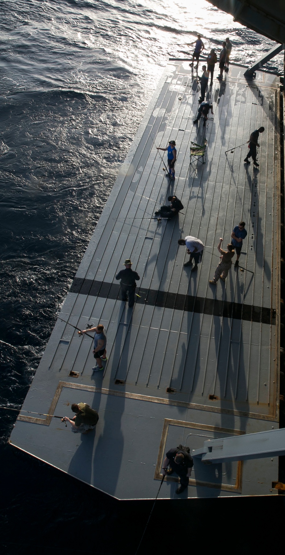 Marines and Sailors relax during a Steel Picnic event in the Red Sea