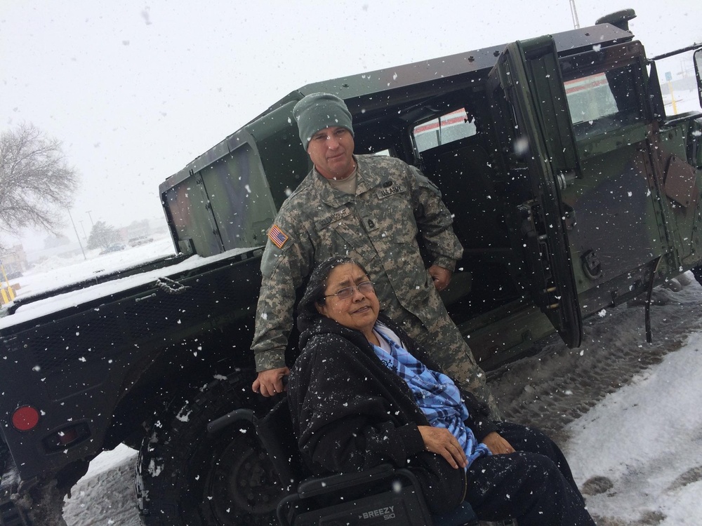 New Mexico National Guard transports citizens needing critical medical treatment during blizzard