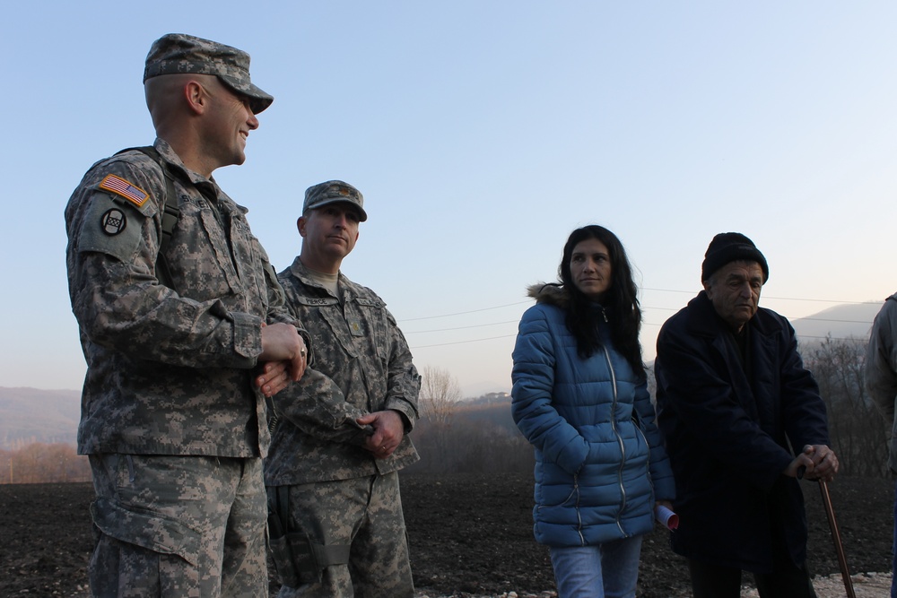 KFOR hands Camp Cabra land back to local landowners outside Zubin-Potok