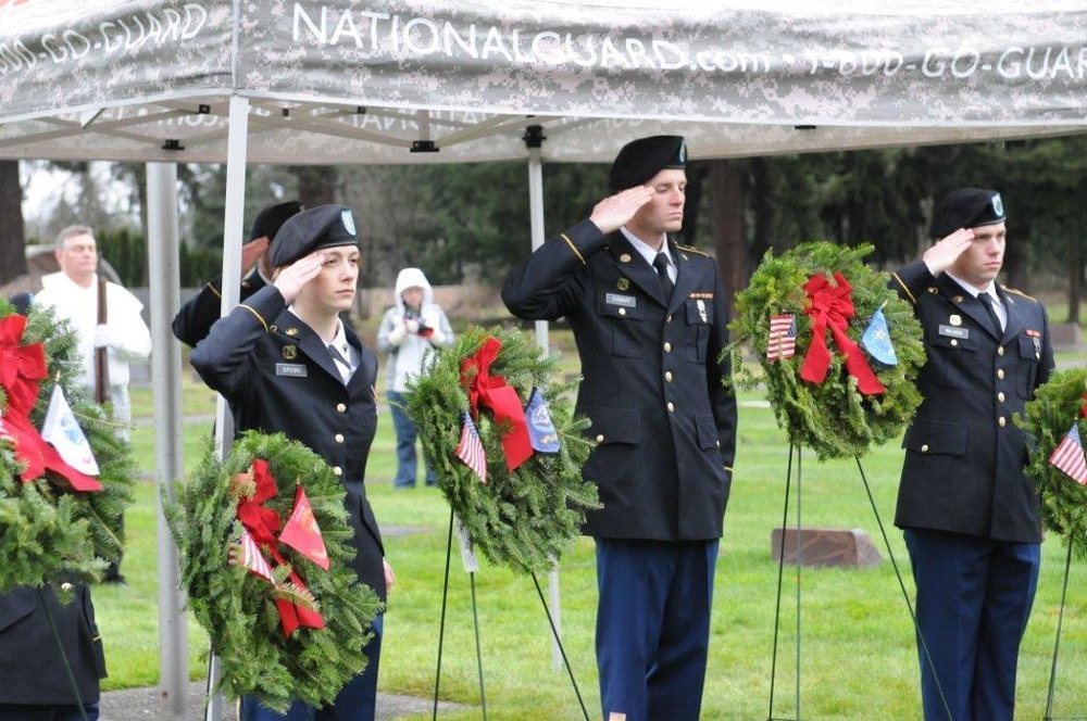 364th ESC Soldiers support Wreaths Across America ceremony near headquarters