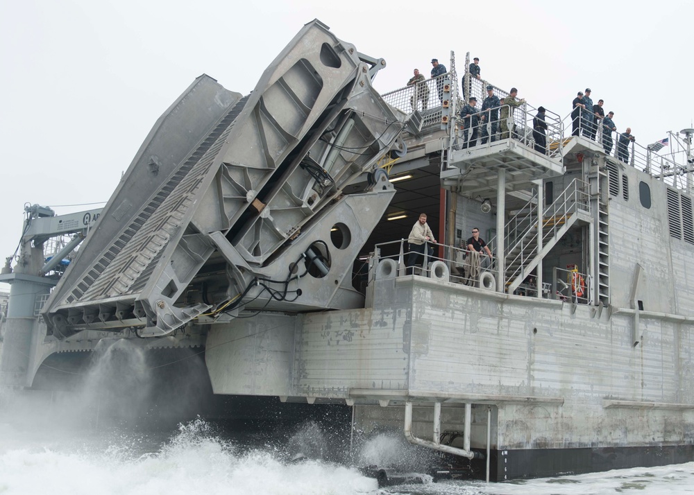 USNS Spearhead departure