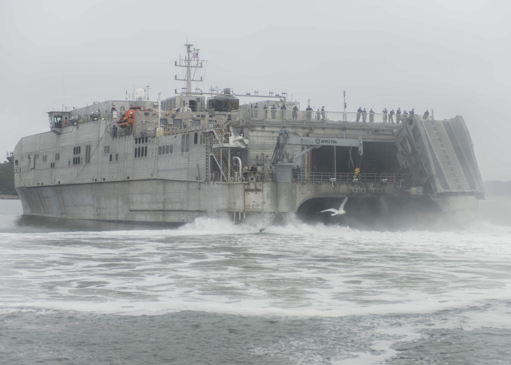 USNS Spearhead departure