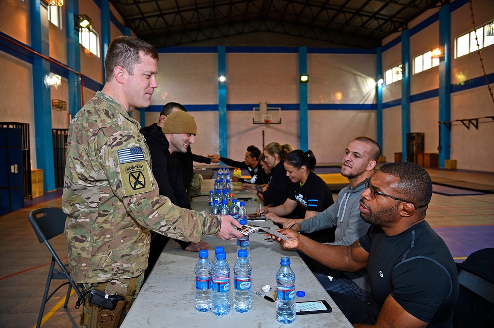 UFC Fighters visit Resolute Support Headquarters in Kabul, Afghanistan