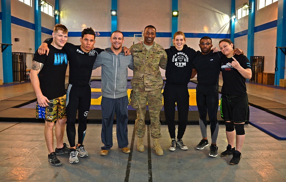 UFC Fighters visit Resolute Support Headquarters in Kabul, Afghanistan