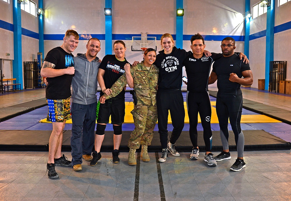 UFC Fighters visit Resolute Support Headquarters in Kabul, Afghanistan