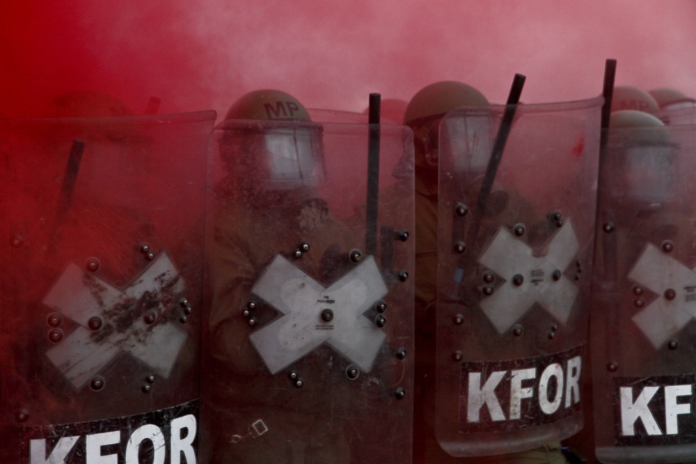 KFOR crowd riot training incorporates 5 NATO nations