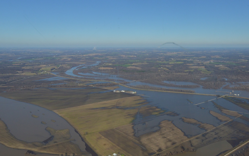 Coast Guard HC-144 overflight of Midwest floods