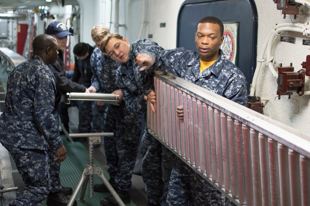 Loading stores onto USS Bonhomme Richard