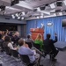 Pentagon Press Secretary Peter Cook conducts a press briefing with reporters at the Pentagon