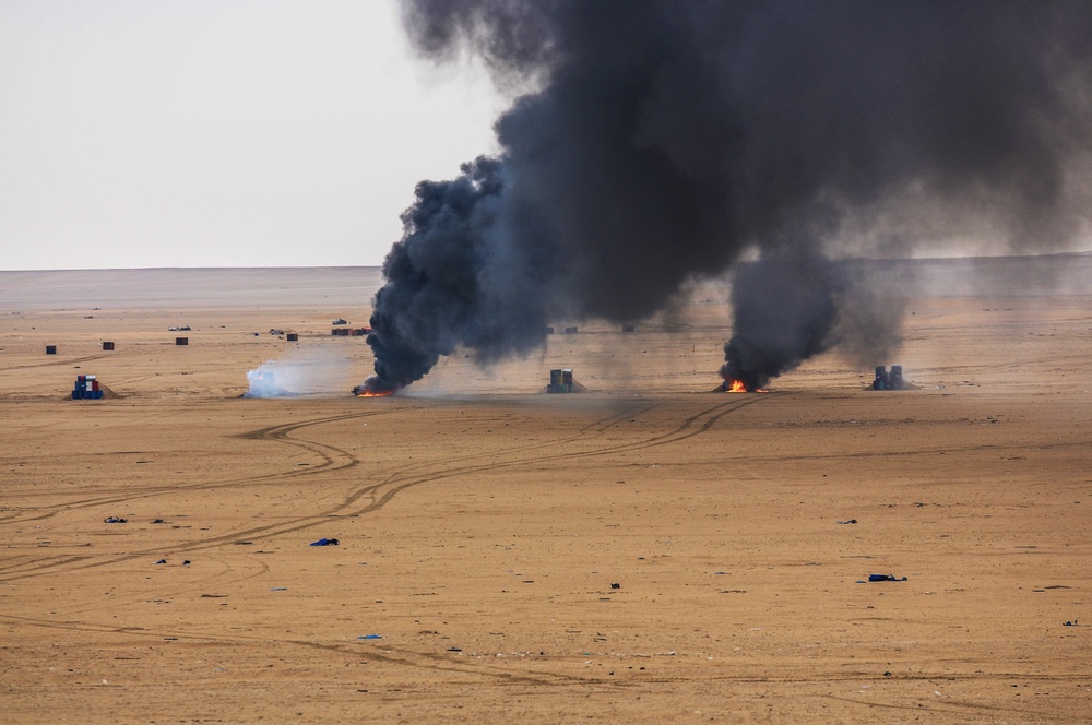 KAF Apache crews destroy their targets on the range