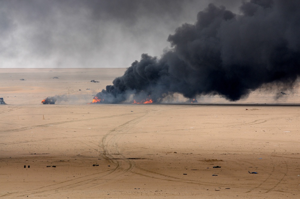 KAF Apache crews destroy their targets on the range