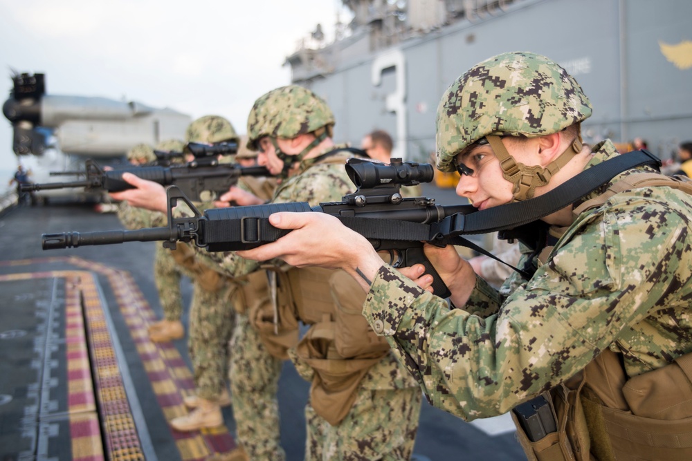Live-fire exercise aboard USS Kearsarge