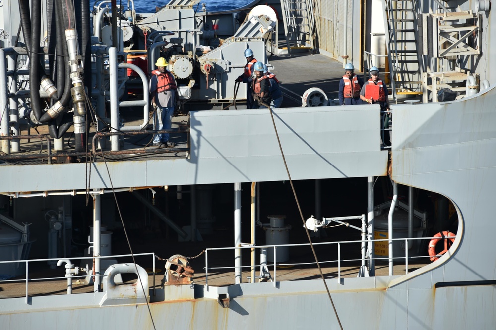 USS Ross replenishment at sea