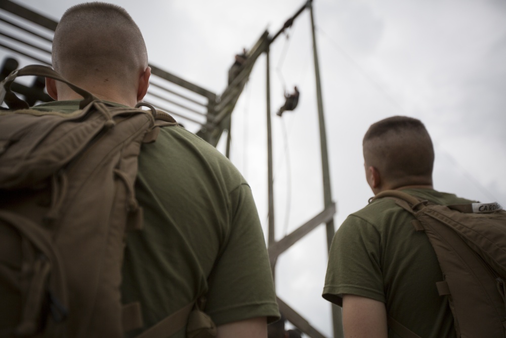 India Company Marines navigate the confidence course