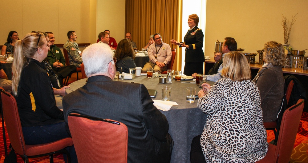 Maj. Gen. Combs talks to band directors at AAB16