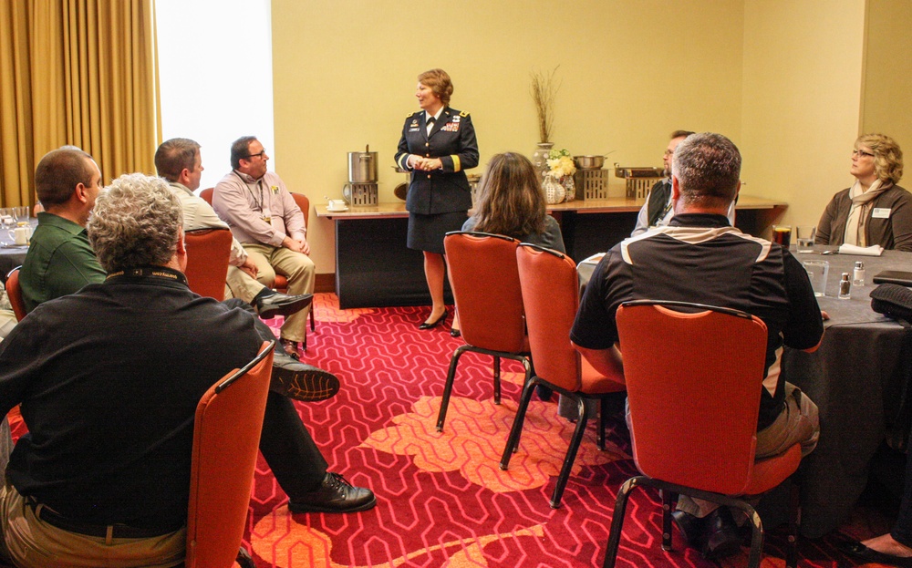 Maj. Gen. Combs talks to band directors at AAB16