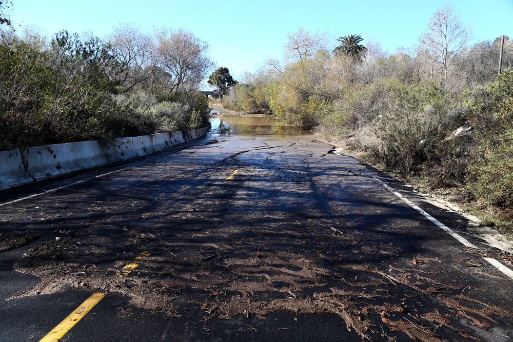 San Onofre Flooded Beach Access Road