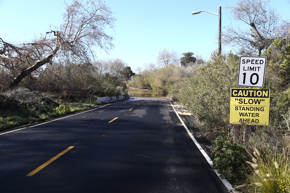 San Onofre Flooded Beach Access Road