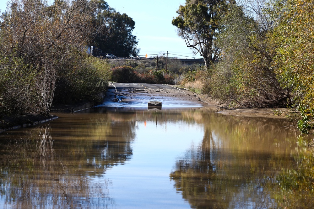 San Onofre Flooded Beach Access Road