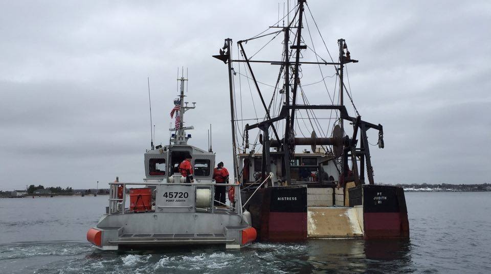 Coast Guard crews tow disabled fishing boat to Point Judith, RI