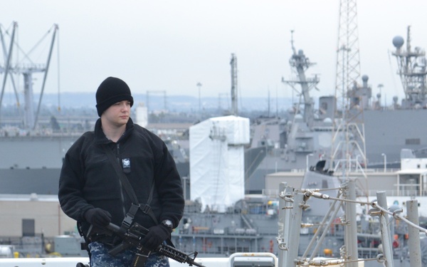 Morning aboard the USS Boxer (LHS 4)