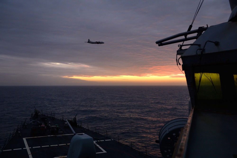 USS Ross flyover