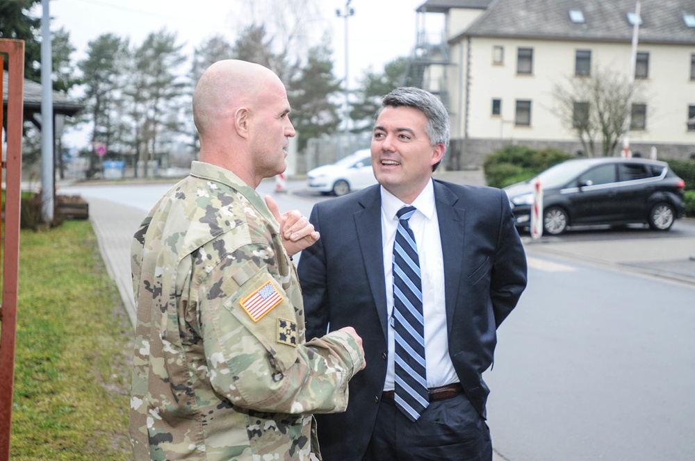 Colorado Senator Cory Gardner visits 4th ID Soldiers in Baumholder, Germany
