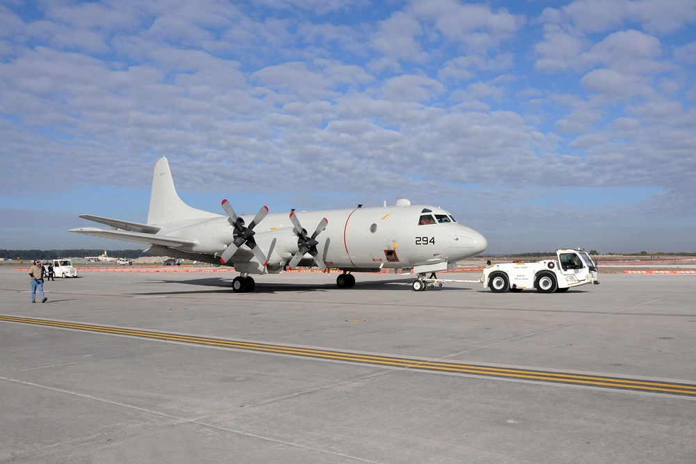 FRCSE P-3C is first plane out during runway construction project