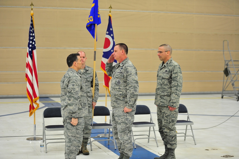 Col. Scott Reed passes MXG Command to Col. Randall Ortiz